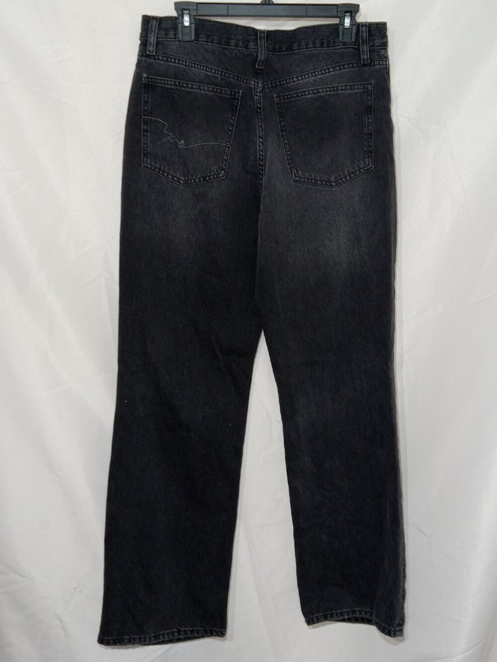 We The Free Women’s Sz 31 High Rise Wide-Leg Jeans Black Dark Wash Denim Button - Picture 5 of 14